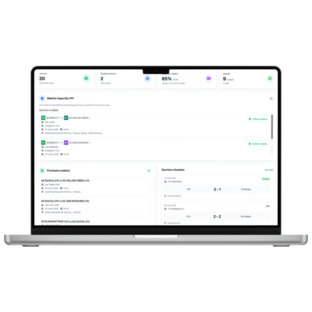 Committee interface – football club management app
