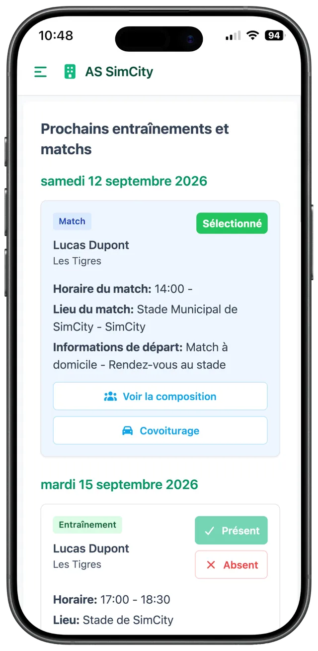 Composez votre équipe.